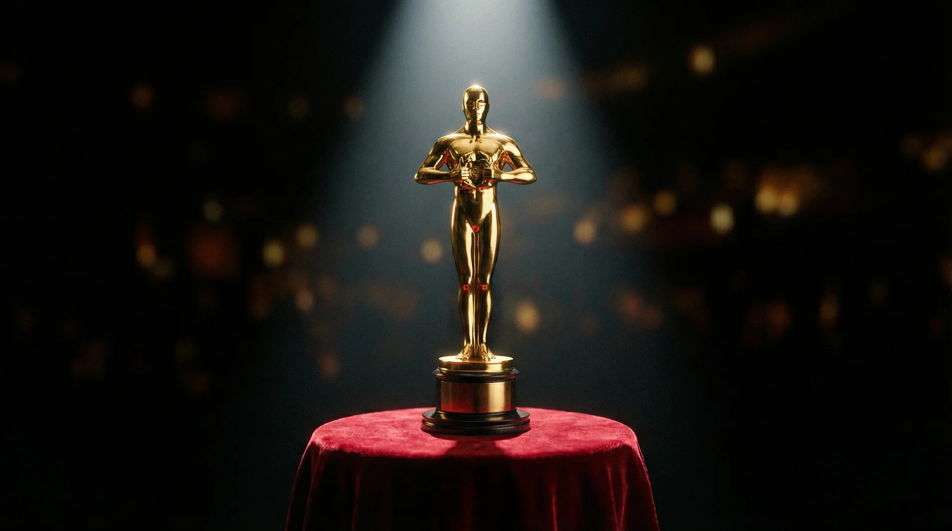 百花视频 获奖影片荣誉展示，金色奖杯在聚光灯下熠熠生辉